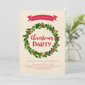 クリスマスリースホリデーパーティー招待状 招待状 (スタンド正面)