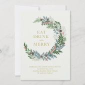 クリスマスリースホリデーパーティー 招待状 (正面)