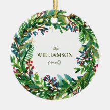 クリスマスリースホリデーファミリーネームホリ