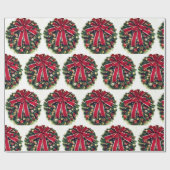 クリスマスリースホリデーラッピング紙 ラッピングペーパー (フラット)