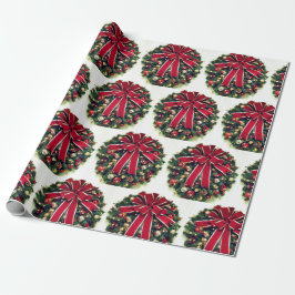 クリスマスリースホリデーラッピング紙 ラッピングペーパー