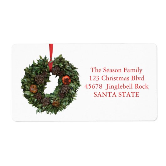 クリスマスリースホリデーラベル ラベル (正面)