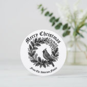 クリスマスリースホリーミストレトーバードイラストレーション シーズンカード (スタンド正面)