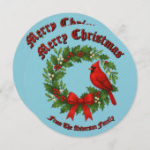 クリスマスリースホリーミストレトーバードボウ シーズンカード (正面/裏面)