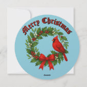 クリスマスリースホリーミストレトーバードボウ シーズンカード (裏面)