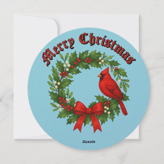 クリスマスリースホリーミストレトーバードボウ シーズンカード (裏面)