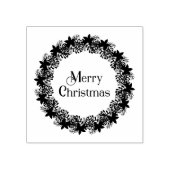 クリスマスリースボタニカルホリー&ポインセティアス ラバースタンプ (インプリント)