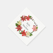 クリスマスリースポインセチアフェスティバル結婚ズ スタンダードカクテルナプキン