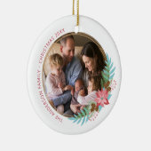 クリスマスリースポインセチア写真クリスマス セラミックオーナメント (右)