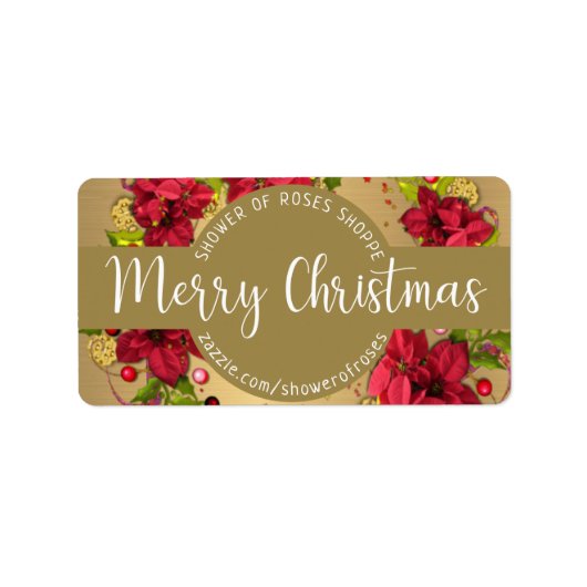 クリスマスリースポイントセッティアフローラ ラベル (正面)