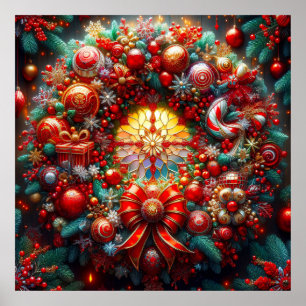 クリスマスリースポスター ポスター