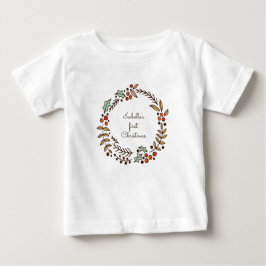 クリスマスリースマイ初めてのクリスマス ベビーTシャツ