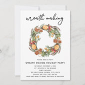 クリスマスリースメイキングパーティーレッドプレイド 招待状 (正面)