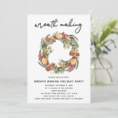 クリスマスリースメイキングパーティーレッドプレイド 招待状 (スタンド正面)