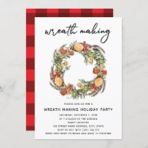 クリスマスリースメイキングパーティーレッドプレイド