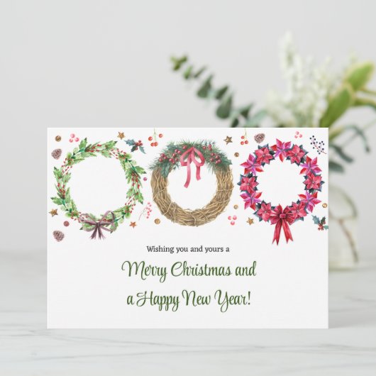 クリスマスリースメイキングホリディグリーティング シーズンカード (スタンド正面)