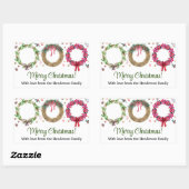 クリスマスリースメイキングホリデーパーティー 長方形シール (シート)