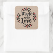 クリスマスリースメイドラブクラフト紙 スクエアシール (バッグ)