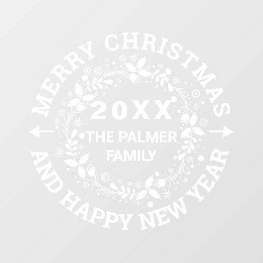 クリスマスリースメリークリスマスの名前を追加 ウィンドウサイン (シート)