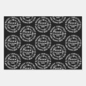 クリスマスリースメリークリスマスの名前を追加 ラッピングペーパーシート (正面3)