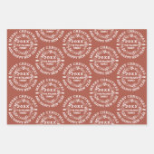 クリスマスリースメリークリスマスネームテラコッタ ラッピングペーパーシート (正面)