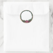 クリスマスリースメリークリスマス空白の ラウンドシール (バッグ)