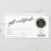 クリスマスリースモダンギフトカード証明書のロゴ (正面)
