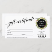 クリスマスリースモダンギフトカード証明書のロゴ (正面/裏面)