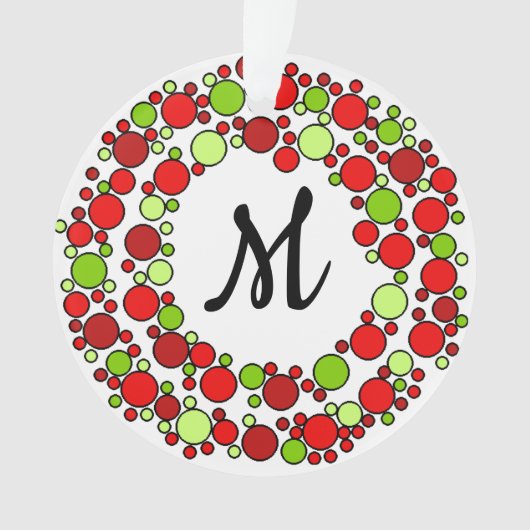 クリスマスリースモノグラムオーナメント オーナメント (正面)