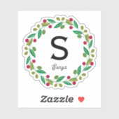 クリスマスリースモノグラムビニールカット シール (シート)
