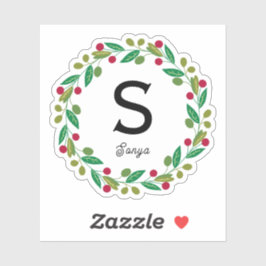 クリスマスリースモノグラムビニールカット シール