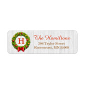 クリスマスリースモノグラムファミリーホリデ賛美ーズ ラベル (正面)