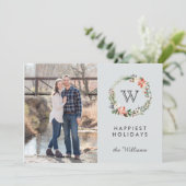 クリスマスリースモノグラムフォトホリデーズ 招待状 (スタンド正面)