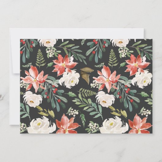 クリスマスリースモノグラムフォトホリデーズ 招待状 (裏面)