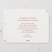 クリスマスリースモノグラムフォトメリークリスマス シーズンカード (裏面)