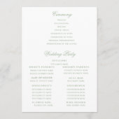 クリスマスリースモノグラム結婚式 プログラム (裏面)