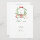 クリスマスリースモノグラム結婚式 プログラム (正面/裏面)