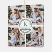 クリスマスリースモノグラム5写真 セラミックオーナメント (左)
