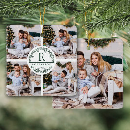 クリスマスリースモノグラム5写真 セラミックオーナメント