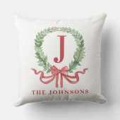 クリスマスリースモノグラム クッション (裏面)