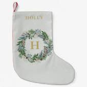 クリスマスリースモノグラム スモールクリスマスストッキング (正面)