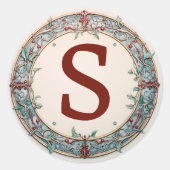 クリスマスリースモノグラム ラウンドシール (正面)