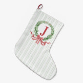 クリスマスリースモノグラム ラージクリスマスストッキング (正面 (吊り時))