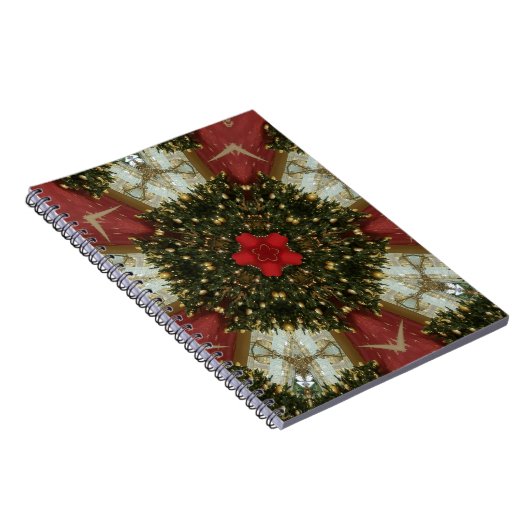 クリスマスリースレッドグリーン金ゴールドとレッドスター ノートブック (右側)