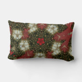 クリスマスリースレッドグリーン金ゴールドとレッドスター ランバークッション (裏面)