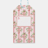 クリスマスリースレッドピンクボウギフトラベル ギフトタグ (裏面)