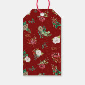 クリスマスリースレッドピーニーバラフローラ写真 ギフトタグ (裏面)