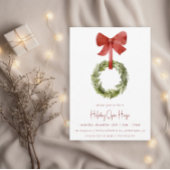 クリスマスリースレッドボウ |ホリデーオープンハウス 招待状