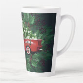 クリスマスリースレッドヴィンテージトラック カフェラテマグ (右)