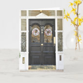 クリスマスリースロンドンアーキテクチャ写真 カード (黄色い花)